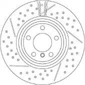TRW Bremsscheibe DF6606S hinten, perforiert, geschlitzt, hochkarbonisiert, 1 Stück