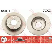 TRW Bremsscheibe DF6214 vorne, belüftet, 1 Stück