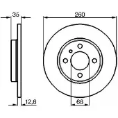 Bosch Bremsscheibe 0986478029 voll 260mm 13mm für BMW