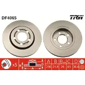 TRW Bremsscheibe DF4065 hinten, belüftet, hochkarbonisiert, 1 Stück