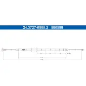 Ate Seilzug, Feststellbremse [Hersteller-Nr. 24.3727-0588.2] für Citroën, Opel, Peugeot, Vauxhall, Fiat