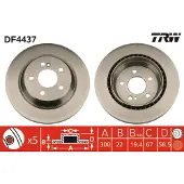 TRW Bremsscheibe DF4437 hinten, belüftet, hochkarbonisiert, 1 Stück