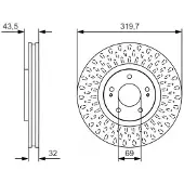 Bosch 1x Bremsscheibe [Hersteller-Nr. 0986479T01] für Mitsubishi