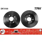 TRW Bremsscheibe DF3109 vorne, belüftet, 1 Stück