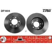 TRW Bremsscheibe DF1804 vorne, belüftet, hochkarbonisiert, 1 Stück