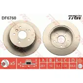 TRW Bremsscheibe DF6760 hinten, voll, 1 Stück