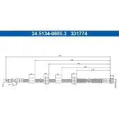 Ate Bremsschlauch 24.5134-0685.3