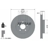 Textar Bremsscheibe 92115205 vorne, belüftet, hochkarbonisiert, 1 Stück