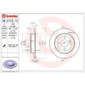 Brembo Bremsscheibe 08.C172.10, hinten, voll, 1 Stück