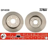 TRW Bremsscheibe DF4830 hinten, voll, 1 Stück
