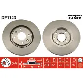 TRW Bremsscheibe DF1123 vorne, belüftet, 1 Stück