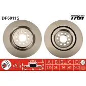 TRW Bremsscheibe DF6011S vorne, belüftet, 1 Stück