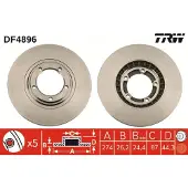 TRW Bremsscheibe DF4896 vorne, belüftet, hochkarbonisiert, 1 Stück