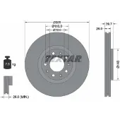 Textar Bremsscheibe 92220803 vorne, belüftet, 1 Stück
