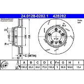 Ate Bremsscheibe 24012802821 Geschlitzt 330mm 28mm für PORSCHE