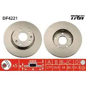TRW Bremsscheibe DF4221 vorne, belüftet, 1 Stück