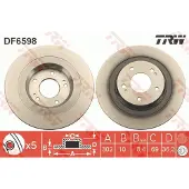 TRW Bremsscheibe DF6598 hinten, voll, 1 Stück