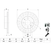 Bosch Bremsscheibe 0986479e73 belüftet 241mm 18mm für KIA