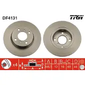 TRW Bremsscheibe DF4131 vorne, voll, 1 Stück