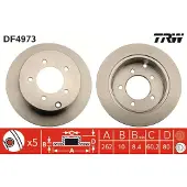 TRW Bremsscheibe DF4973 hinten, voll, 1 Stück