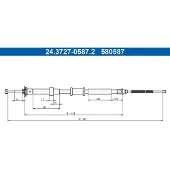 Ate Seilzug, Feststellbremse Hinten links 24.3727-0587.2