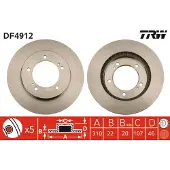 TRW Bremsscheibe DF4912 vorne, belüftet, 1 Stück
