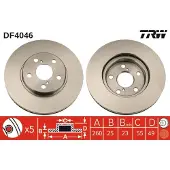 TRW Bremsscheibe DF4046 vorne, belüftet, hochkarbonisiert, 1 Stück