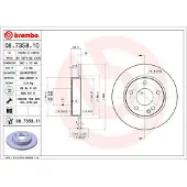Brembo Bremsscheibe 08735811 260mm 12mm für MERCEDES-BENZ