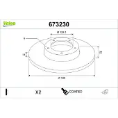 Valeo Bremsscheibe COATED 673230