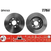 TRW Bremsscheibe DF4163 vorne, belüftet, 1 Stück