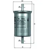 MAHLE ORIGINAL Kraftstofffilter MAHLE KL 146 für Renault Hyundai Twingo I Megane Trajet