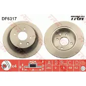 TRW Bremsscheibe DF6317 hinten, voll, 1 Stück
