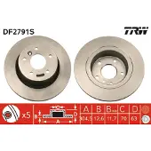 TRW Bremsscheibe DF2791S hinten, voll, 1 Stück