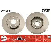 TRW Bremsscheibe DF4264 vorne, belüftet, 1 Stück