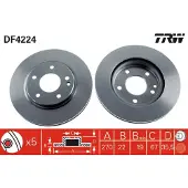 TRW Bremsscheibe DF4224 vorne, belüftet, 1 Stück