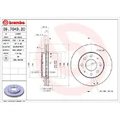 Brembo Bremsscheibe Vorderachse Belüftet [Hersteller-Nr. 09.7043.20] für Hyundai, Mitsubishi, Kia