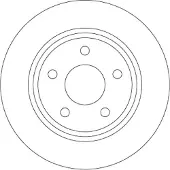 TRW Bremsscheibe DF6556 hinten, voll, 1 Stück