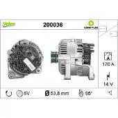 Valeo 200036 Lichtmaschine Generator LiMa 170A 14V für BMW 5 Limousine (E60) 5 Touring (E61) 7 (E65, E66, E67) 6 Coupe (E63) 6 Cabrio (E64)
