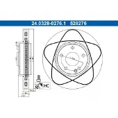 Ate Bremsscheibe 24.0328-0276.1, 1 Stück