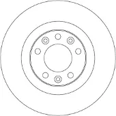 TRW Bremsscheibe DF6667 hinten, voll, 1 Stück