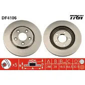 TRW Bremsscheibe DF4106 hinten, belüftet, 1 Stück