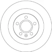 TRW Bremsscheibe DF6970 hinten, voll, 1 Stück