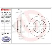 Brembo Bremsscheibe 09.A634.11, vorne, belüftet, 1 Stück