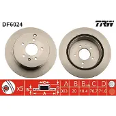 TRW Bremsscheibe DF6024 hinten, belüftet, 1 Stück