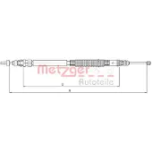 METZGER Handbremsseil Seilzug Feststellbremse für CITROËN C4 Picasso I (UD) Hinten Rechts 10.4664