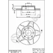 Brembo Bremsscheibe 08.4475.75, vorne, geschlitzt, voll, 1 Stück