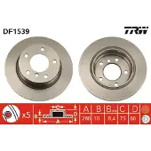 TRW Bremsscheibe DF1539 hinten, voll, 1 Stück