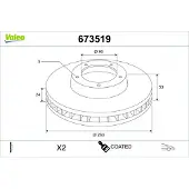 Valeo Bremsscheibe COATED 673519