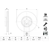 Bosch Bremsscheibe 0 986 479 H12 vorne, belüftet, hochkarbonisiert, 1 Stück