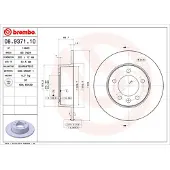 Brembo Bremsscheibe 08.9371.10, hinten, voll, 1 Stück